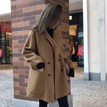 Double-sided cashmere coat women 2021 new autumn winter woolen small man wool High sense suit long woolen