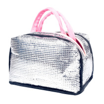 New fashion zipper portable insulation bag women cartoon waterproof Bento bag with aluminum foil insulation