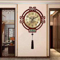 New Chinese perpetual calendar wall clock living room silent clock creative Chinese style with calendar clock home decoration wall watch