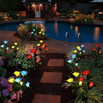 New led solar lantern rose lantern outdoor waterproof garden villa courtyard real estate decoration grass