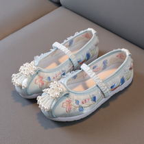 Hanfu shoes girls autumn childrens shoes Chinese style baby costume performance shoes old Beijing cloth shoes Childrens embroidered shoes