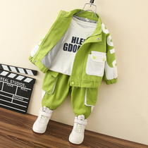 Childrens spring clothes boy sports suit 2022 new Chinese childrens spring and autumn childrens clothing foreign air tooling baby clothes
