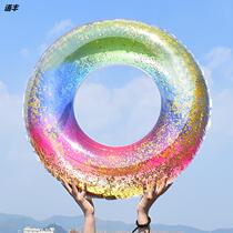 Colorful swimming ring adult thickened Net red inflatable life buoy children 3 years old 6 adults swimming ring female treasure underarm floating circle