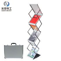 Mickey Agent Aluminum Alloy Folding Information Shelf Single-Page Exhibition Shelf Catalogue Shelf Magazine Shelf Exhibition Information Shelf A4 Aluminum Alloy