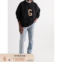 SALE]Fear of God FOG 2021 summer mens black letter print rib sweater