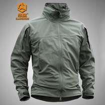 Summer outdoor soft shell Monolayer Submachine Clothing Male Tide Waterproof Windproof Breathable Mountaineering Jacket Ski Suit Tactical Jacket