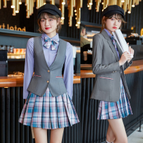 College style suit female spring and autumn temperament student uniform jk uniform suit three-piece kindergarten teacher work clothes