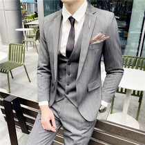 Suit suit Mens three-piece suit Slim professional formal dress Casual Best man group Groom wedding dress Suit jacket