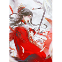 Illustration ancient style comics novel cover person set watercolor head portrait Japanese two-dimensional cute marriage draft design