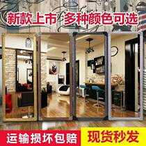 New retro beauty salon mirror Barbershop mirror Makeup single mirror frame Wall mirror Fitting mirror Floor mirror