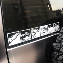 Dedicated to wey Wei Pai tank 300 rear window glass side window hardcore off-road 5-in-1 sticker decorative reflective car sticker