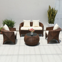 Outdoor sofa courtyard terrace balcony trio combination leisure creative living room rattan sofa waterproof and waterproof