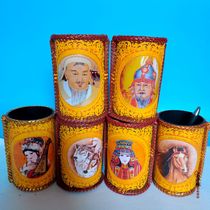 Pen holder Mongolian elements special embossing color handicraft storage bucket office supplies Inner Mongolia tourism commemorative gifts