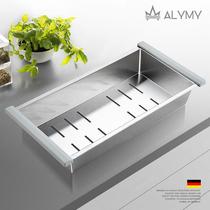 -- Kitchen handmade sink asphalt basket stainless steel European square asphalt disk thickening filter basin