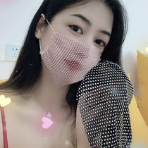 Luminous mask summer diamond with drill drill thin sunscreen decorative breathable mask Net red same goddess adult