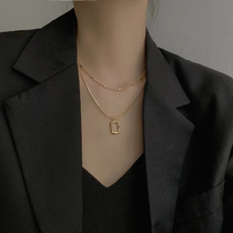 Necklace female 2021 New Tide silver choker simple temperament Net red goddess fan niche design sense pendant