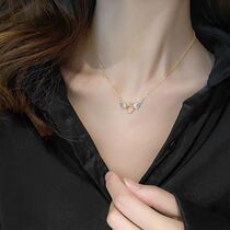 Angel wings niche design sense Goddess Fan light luxury small clavicle chain 2021 new fashion fairy pendant