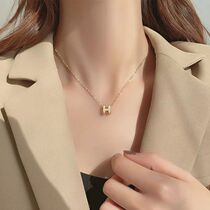 H word light luxury niche atmospheric necklace temperament goddess ins advanced light luxury choker female 2021 New Tide