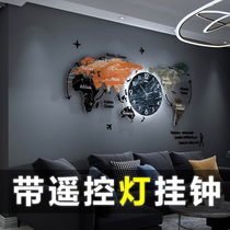 Nordic wall clock living room personality creative fashion sofa background wall clock home atmospheric decoration wall hanging clock lamp