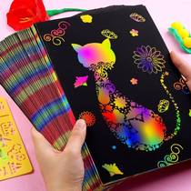 100 dazzling scraped paper a4 children elementary school childrens kindergarten 8 open black color drawing 4k discolored paper handmade