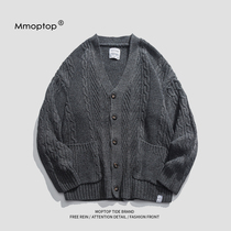 Mmoptop autumn and winter couples long sleeve sweater mens national Tide brand cardigan sweater mens coat spring and autumn