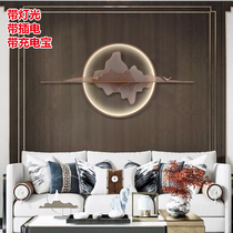 New Chinese wrought iron mountain shadow painting metal wall decoration three-dimensional porch wall hanging hotel living room bedroom wall pendant