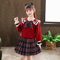 Girl Dress Girl Dress Spring Autumn New Girl Dress Foreign Air 2022 Suit Academy Wind Children Skirts Spring Dress Trendy Jk