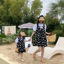 Pro-son dress new Summer Mothers dress T-shirt Sling Dress Suit Foreign Air Korean Version Summer style Dress Two Pieces
