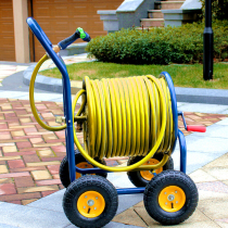 Large wheeled hand push metal pipe storage frame water pipe car 100 m car wash water garden gardening watering
