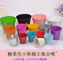 Promotional creative dried flower Tin Flower bucket large retro old wrought iron small bucket flower pot pastoral flower Flower Flower