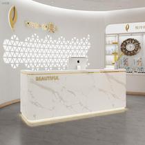 Jazz white cash register reception bar Beauty hospital clothing hotel custom modern light luxury imitation marble front counter