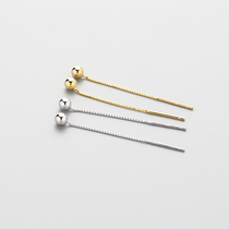 Short Box Chain Ear Line s925 Pure Silver Earl Decorated Temperament Brief Bean Sterling Silver Ear Ring Woman Raising Earhole Small Ear Pendant