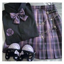  (Iced coffee)Spot Heya uniform grid skirt School supply coffee