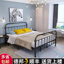 Bed 1 8 m iron bed modern minimalist iron art bed 1 5 m double bed Euro style princess bed linen iron frame bed bed frame