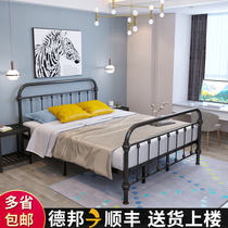 Bed 1 8 m iron bed modern simple iron bed 1 5 m double bed European princess bed single iron frame bed bed frame