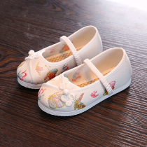 Hanfu girls embroidered shoes Old Beijing Childrens handmade cloth shoes Ethnic style ancient style student shoes Dance embroidered childrens shoes