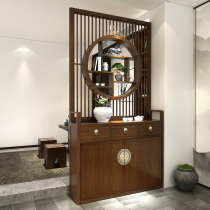 New Chinese style solid wood screen decoration partition living room Modern simple wall decoration Foyer entrance cabinet household entry