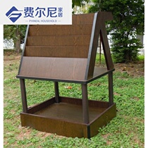 Japanese wooden newspaper stand Wooden hotel vertical book newspaper newspaper and magazine display stand Data single transmission rack Storage rack