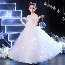 Childrens dress birthday princess dress summer Pengpeng gauze small host girl piano performance high-end catwalk