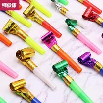 * Creative Children Toys Cute Blow Dragon Whistle Flex Whistling Blow To Roll Little Baby Birthday Party Boos