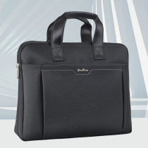 Jianten briefcase Canvas Hand File Bag Multilayer Large Capacity Business Office Meeting Bag Black Handbag