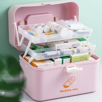 Medicine box small medical Family storage box Medical box household large multi-function student dormitory small emergency