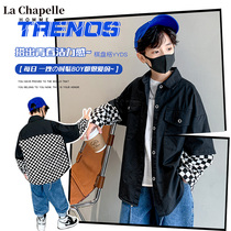 Lashabelle boy clothing boy shirt spring dress 2022 new CUHK child splicing blouse child foreign air fake two pieces