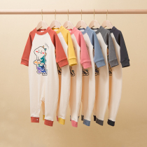 Autumn and winter self-heating De Rong medium thick anti-kicking was climbed clothes childrens jumpsuits baby boys and girls home clothes pajamas