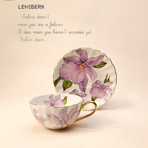 European coffee cup suit afternoon tea English cup creative elegance and simple depiction of gold bone ceramic flower cup two cups