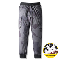simboo camouflate down pants male white duck suede thickened cotton pants for older long pants winter outside wearing warm casual pants
