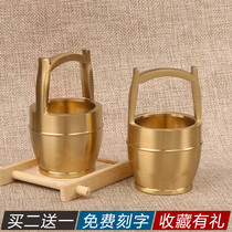 Brass creative ornaments a bucket of Jiangshan gold bucket office desk decoration living room TV cabinet coffee table tea table