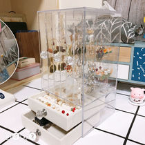  High-end earrings European-style functional transparent necklace capacity multi-function storage rack high stud box display dust-proof big head