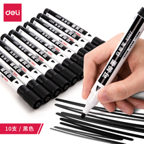 Deli inkable whiteboard pen Water-based erasable childrens color red and blue blackboard pen Office stationery Red and blue black inkable inkable whiteboard pen Ink pen easy to wipe