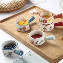 Handle small Milk Cup household ceramic pointed mouth small milk jug coffee pour milk cup mini with handle milk jar single handle seasoning tank